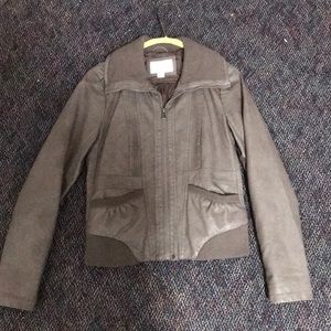 Grey-Tan Leather Jacket